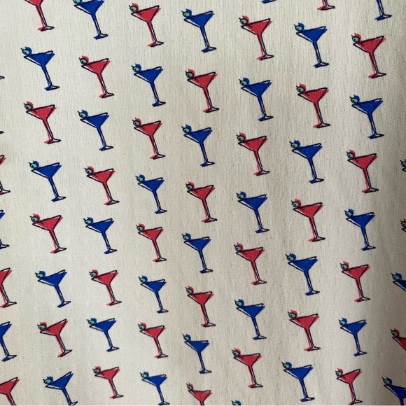 Ibkul Shirt Mens XXL Martini Glasses All Over Print Polo Long Sleeve UPF 50 Golf - Picture 2 of 7